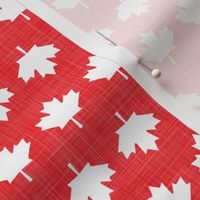 Canada Linen Maple Leafs Red White Lines