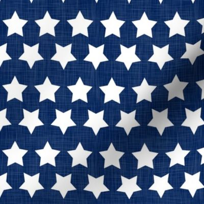 USA Linen Blue White Stars