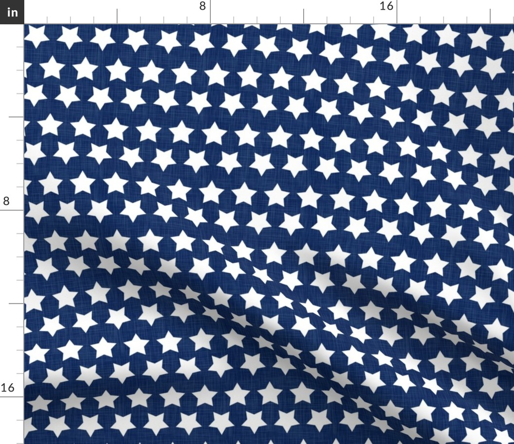 USA Linen Blue White Stars