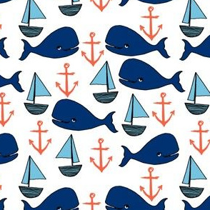 nautical whales fabric // baby nursery sailboat anchors baby design by andrea lauren