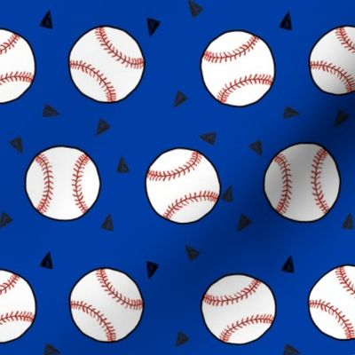 baseball fabric // royal blue and red baseball sports fabric 