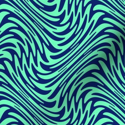 Hawaiian swirl - navy and aqua