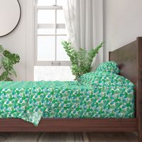 Tropical hawaiian jungle leaf design fresh green monstera garden for summer green blue