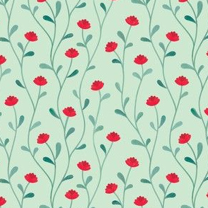 Red Mint Floral