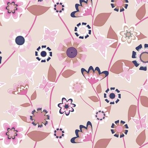 Folk Floral Pink