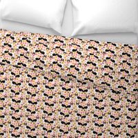 corgi emoji fabric tricolored corgis dog fabric - blush