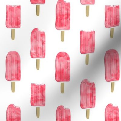 watercolor popsicle - pink on white
