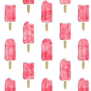 watercolor popsicle - pink on white
