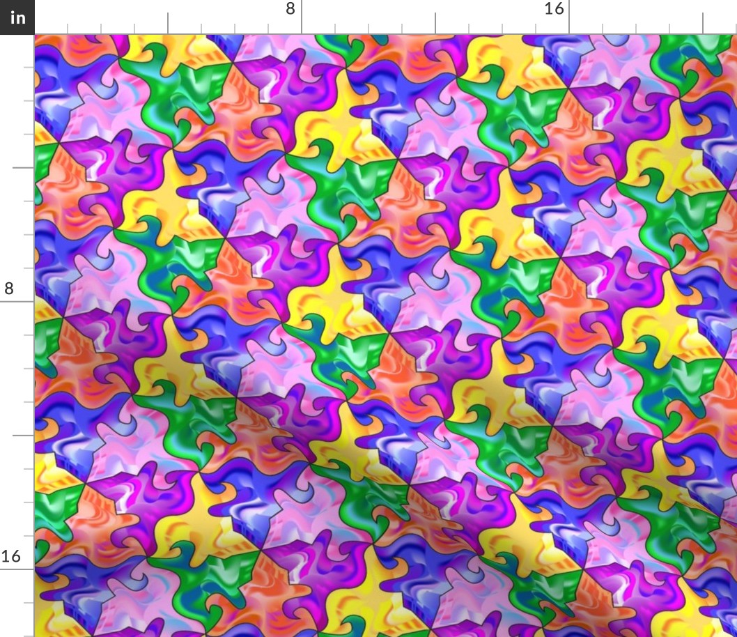 Tessellation Puzzle © Fabric | Spoonflower
