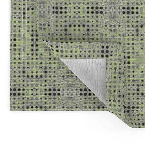 Dancing Dots and Spots of Grey on Cool Spring Green