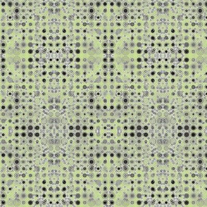 Dancing Dots and Spots of Grey on Cool Spring Green