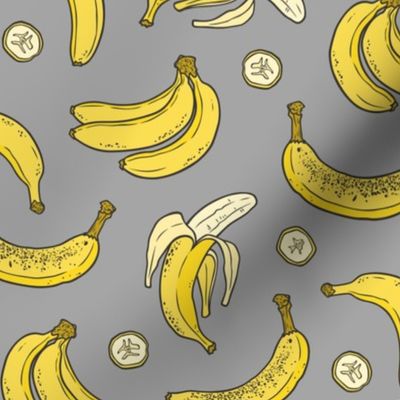 Bananas Summer Fruits on Dark Grey