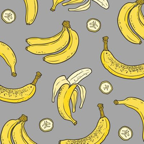 Bananas Summer Fruits on Dark Grey