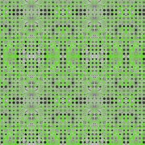 Dancing Dots and Spots of Grey on Lime Green
