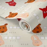 bear, fox, hare, crosswordpuzzle