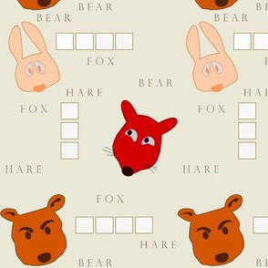 bear, fox, hare, crosswordpuzzle