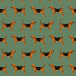 bloodhound fabric simple dog design - med green