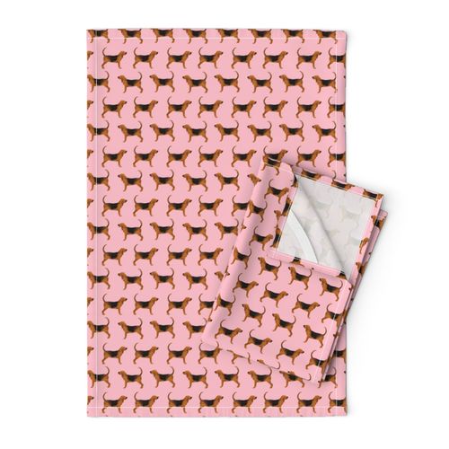 bloodhound fabric simple dog design - pink