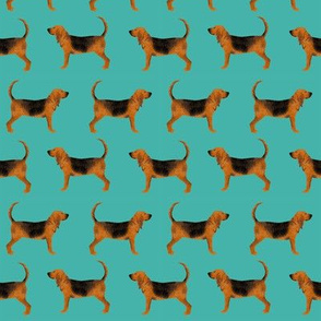 bloodhound fabric simple dog design - turquoise
