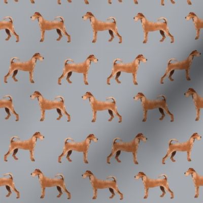 irish terrier fabric dog fabric - grey