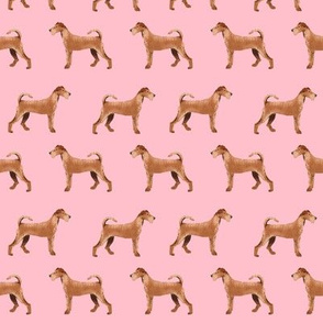 irish terrier fabric dog fabric - pink