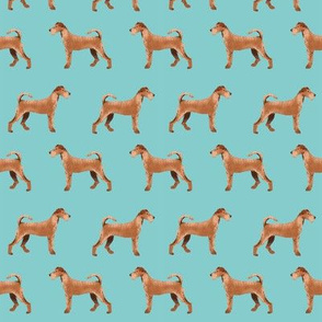 irish terrier fabric dog fabric - blue tint