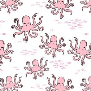 octopus fabric // pink octopus design andrea lauren design 