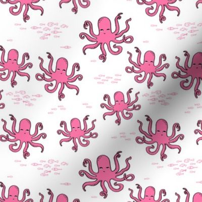 octopus fabric // pink octopus design andrea lauren design 