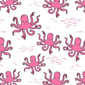 octopus fabric // pink octopus design andrea lauren design 