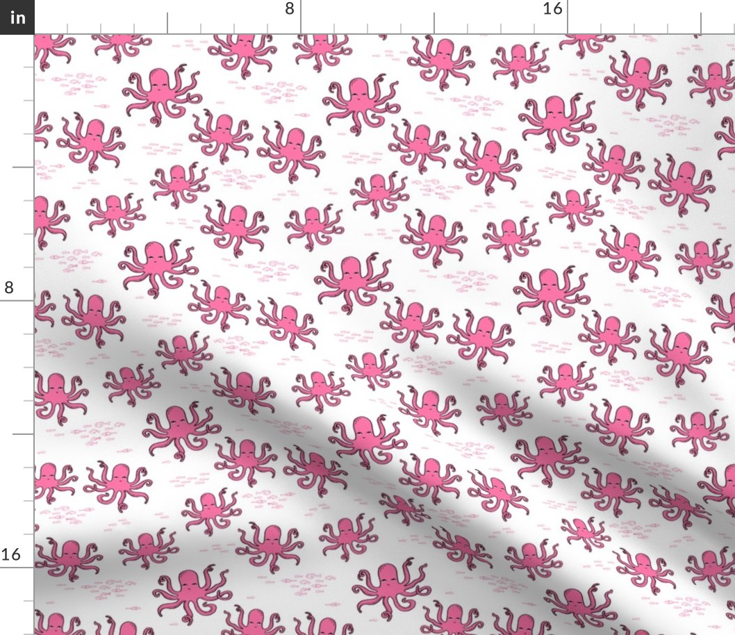 octopus fabric // pink octopus design andrea lauren design 