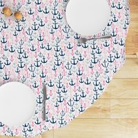 anchor fabric // nautical ocean fabric nursery baby design - pink