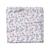 anchor fabric // nautical ocean fabric nursery baby design - pink