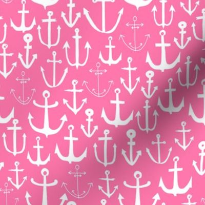 anchor fabric // nautical ocean fabric nursery baby design - pink