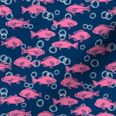 fish fabric // navy and pink fabric nursery baby design 
