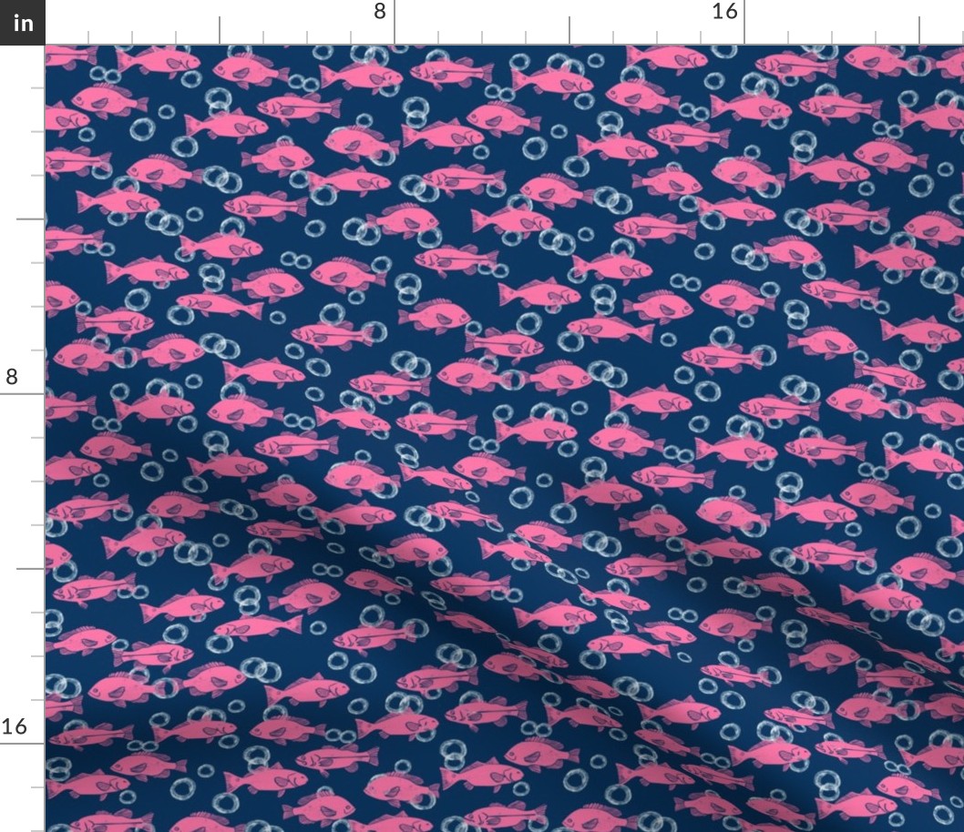 fish fabric // navy and pink fabric nursery baby design 