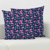 nautical whale fabric // navy and pink fabric nursery baby design anchors nautical