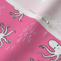 octopus fabric // ocean animals navy and pink fabric nursery baby design 