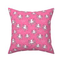 octopus fabric // ocean animals navy and pink fabric nursery baby design 