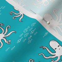 octopus fabric // ocean animals turquoise fabric nursery baby design 