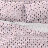 seahorse fabric // seahorse nautical summer ocean fabric nursery baby pink and navy fabric
