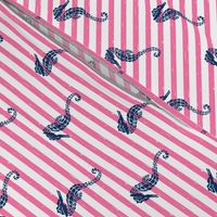 seahorse fabric // seahorse nautical summer ocean fabric nursery baby pink and navy fabric