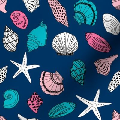 shells fabric // seashell summer beach fabric summer fabric baby nursery