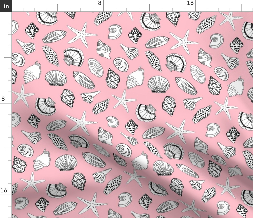 shells fabric // seashell summer beach fabric summer fabric baby nursery