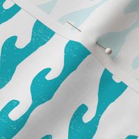 waves fabric // wave nursery fabric ocean water fabric - turquoise