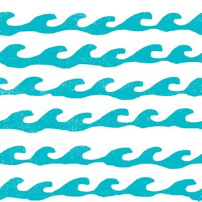 waves fabric // wave nursery fabric ocean water fabric - turquoise