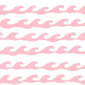 waves fabric // wave nursery fabric ocean water fabric -pink