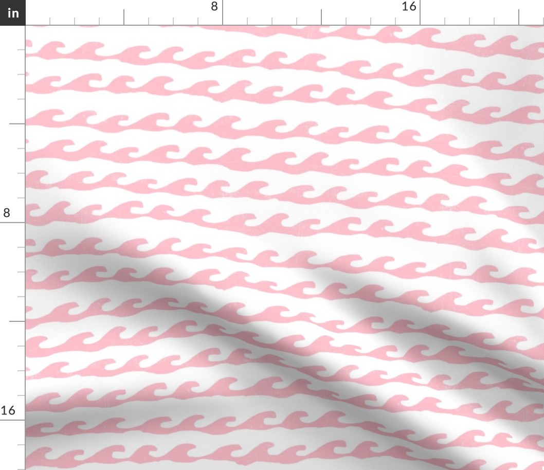waves fabric // wave nursery fabric ocean water fabric -pink