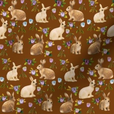 Bunnies in the Garden, Autumn Brown