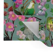 Birds and Blooms Chinoiserie {Duck Egg}