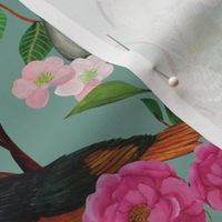 Birds and Blooms Chinoiserie {Duck Egg}